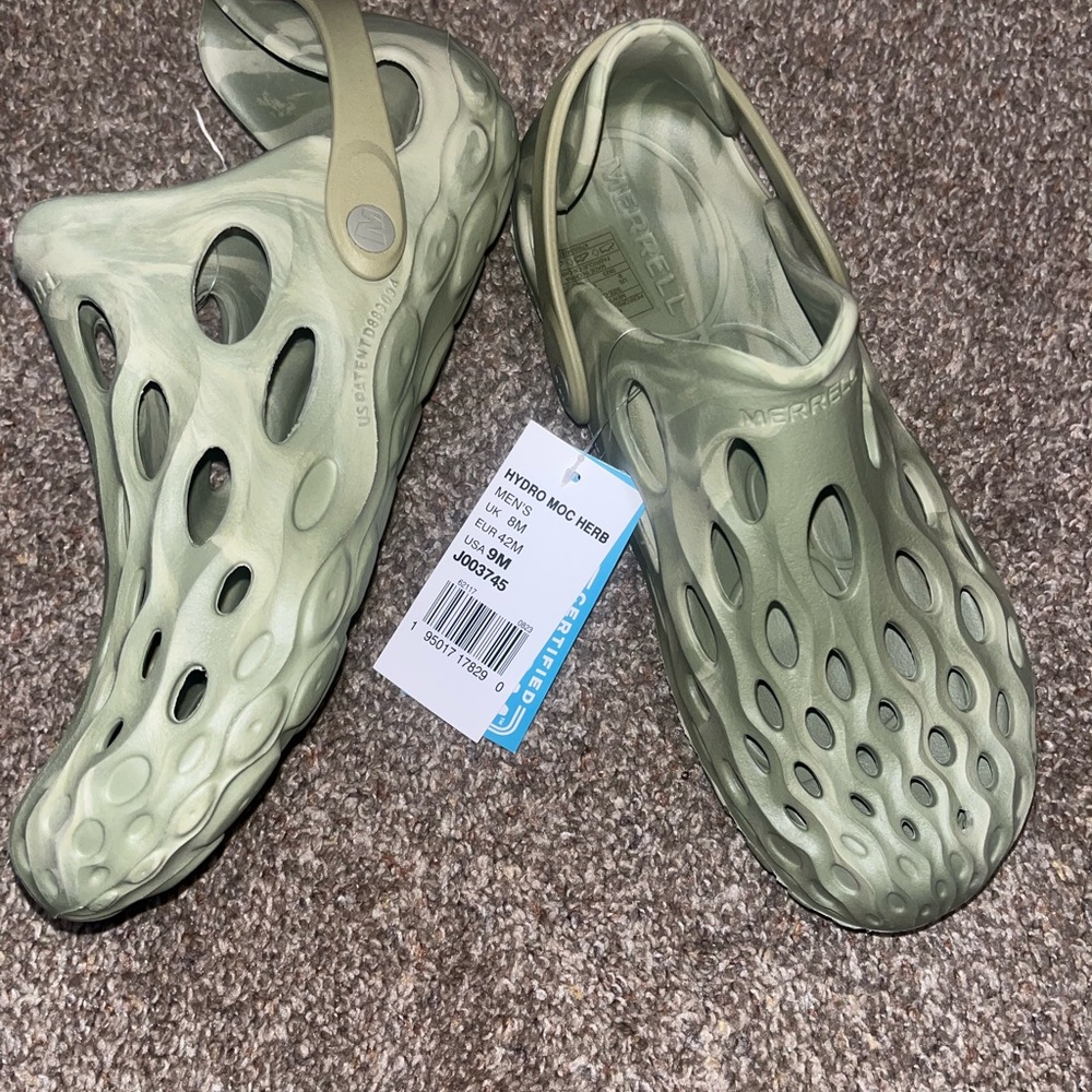 Merrell Olive Green Hydro Moc Clogs